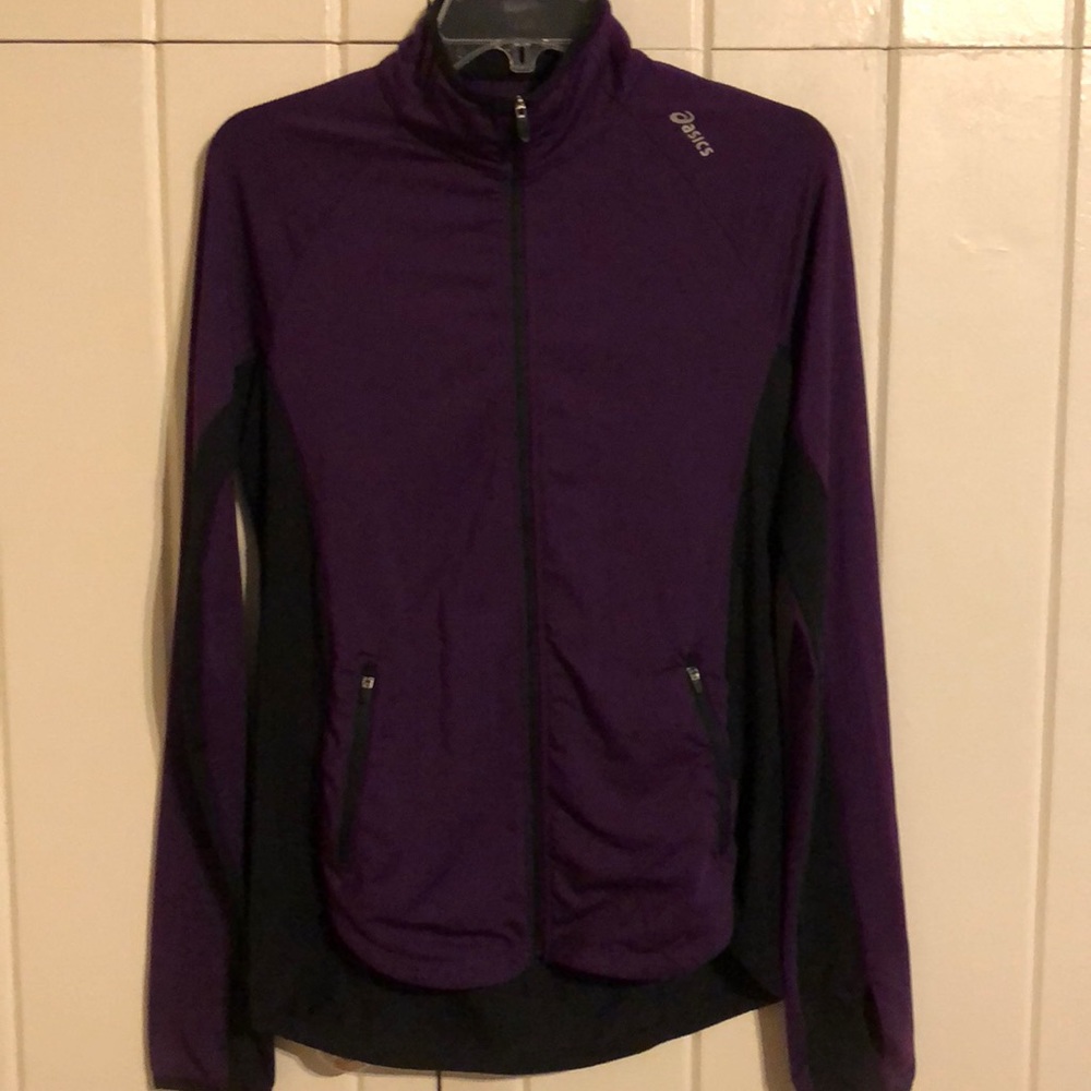 ASICS warm up jacket. M black & purple